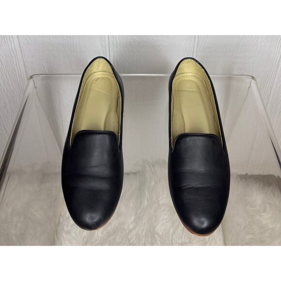 NISOLO Black Leather Round Toe Smoking Shoe Loafer US 7.5 - Picture 8 of 9